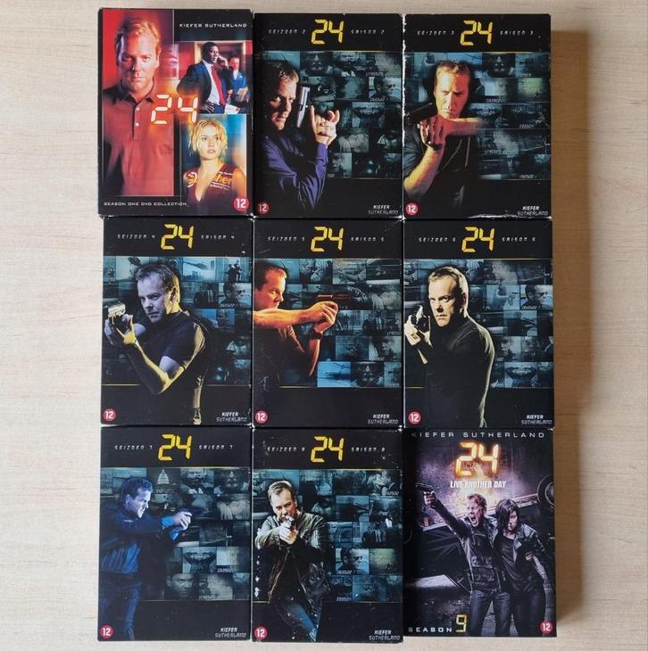 24 ( Seizoen 1-9 ) DVD Actie Serie met Kiefer Sutherland (co, Cd's en Dvd's, Dvd's | Tv en Series, Zo goed als nieuw, Ophalen of Verzenden