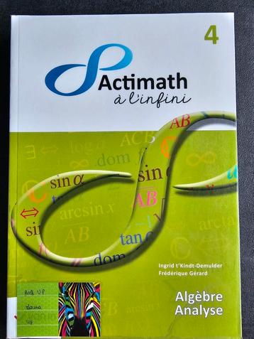 2 Livre scolaire actimath à l'infini statistique et algèbre, Van in, Comme neuf, Enlèvement, Secondaire
