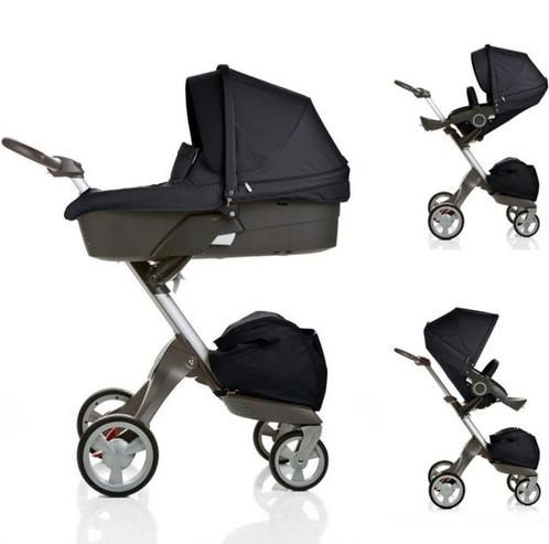 Stokke xplory navy, Kinderen en Baby's, Kinderwagens en Combinaties, Zo goed als nieuw, Combiwagen, Overige merken, Met reiswieg