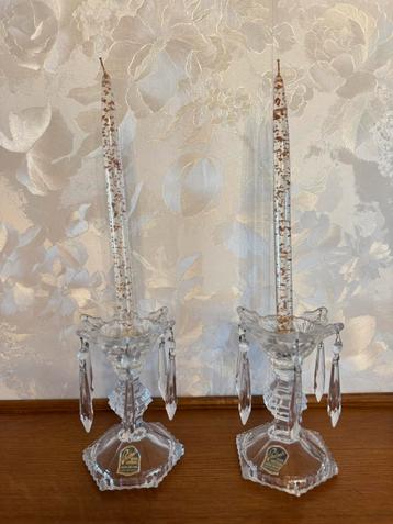 2 Vintage kristallen kandelaars/kaarshouders, Enlèvement, Cristal