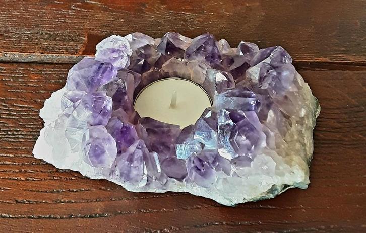 Amethist kaarshouder, Verzamelen, Mineralen en Fossielen, Mineraal, Ophalen of Verzenden