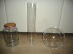 Glazen bokaal + Vaas + Voorraadpot, Ophalen of Verzenden, Zo goed als nieuw, Glas