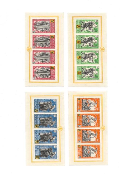 Originele Vlaams Legioen postzegels 4x4 1941, Verzamelen, Militaria | Tweede Wereldoorlog, Verzenden