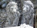 statue paire lion assis en pierre G et D , la paire !, Enlèvement ou Envoi