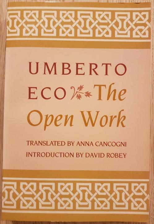 The Open Work - Umberto Eco - 1989, Livres, Littérature, Comme neuf, Europe autre, Enlèvement ou Envoi