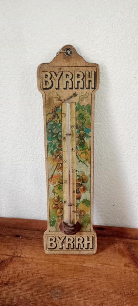 Oude alcoholdistilleerderij Byrrh thermometer, Verzamelen, Merken en Reclamevoorwerpen, Gebruikt, Reclamebord, Ophalen of Verzenden
