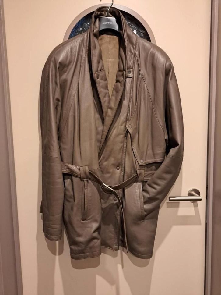 Leder jas winter, heren, mt 54, Kleding | Heren, Jassen | Winter, Zo goed als nieuw, Maat 52/54 (L), Bruin, Ophalen of Verzenden