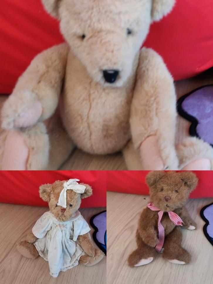 3 oude beren / antieke beren, Verzamelen, Beren en Cherished Teddies, Gebruikt, Stoffen beer, Overige merken, Ophalen of Verzenden