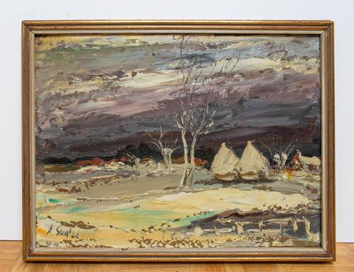 Campagne en hiver par Albert Steel, Antiek en Kunst, Kunst | Schilderijen | Klassiek, Ophalen