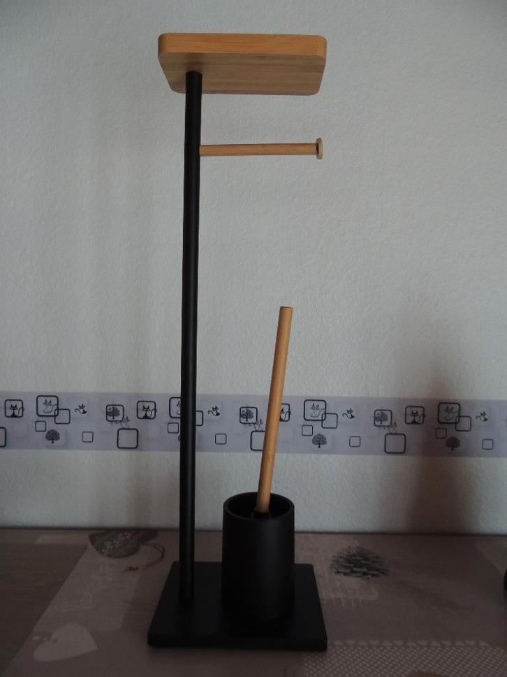 Support pour WC en bois, Maison & Meubles, Salle de bain | Linge de bain & Accessoires, Noir, Enlèvement