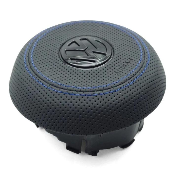 Volkswagen airbag cover leer blauw Golf Polo GTI, Auto-onderdelen, Besturing, Volkswagen, Nieuw, Ophalen of Verzenden