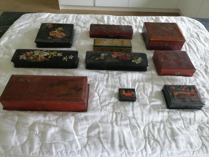 Vintage Japanse houten gelakten dozen, Antiek en Kunst, Antiek | Woonaccessoires, Ophalen of Verzenden
