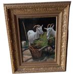 geitjes met kruiwagen Leon Engelen., Antiek en Kunst, Kunst | Schilderijen | Klassiek, Ophalen of Verzenden