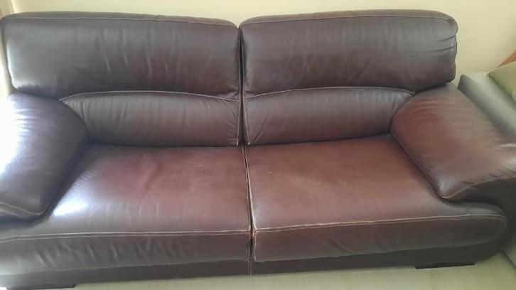 Canapés en cuir, Maison & Meubles, Canapés | Salons, Utilisé, Cuir, Enlèvement