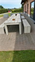 tuintafel met 2 zitbanken, Tuin en Terras, Ophalen, Gebruikt