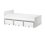 Eenpersoonsbed IKEA Slakt met lades en lattenbodem, Ophalen, 90 cm, Eenpersoons, Wit