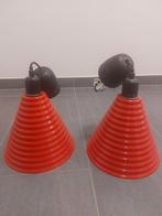 Set van 2 rode industriële hanglampen – retro stijl, Ophalen, Zo goed als nieuw