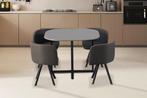 Tafelset Eva Grijs - Nieuw, Huis en Inrichting, Tafels | Eettafels, Ophalen of Verzenden, Nieuw, Metaal
