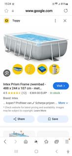 Groot intex zwembad 488x244x107 moet weg!, Ophalen, Gebruikt, 200 tot 300 cm, 80 tot 120 cm