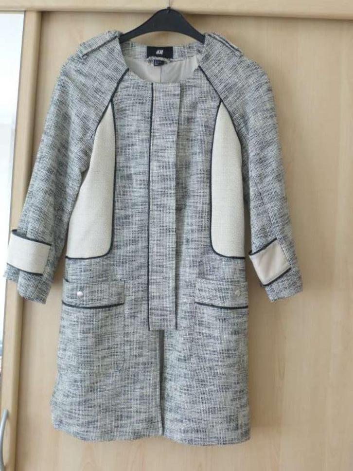 Damesmantel Eur maat 32, maar ruim- H&M, Kleding | Dames, Jassen | Zomer, Zo goed als nieuw, Maat 34 (XS) of kleiner, Wit, Ophalen of Verzenden