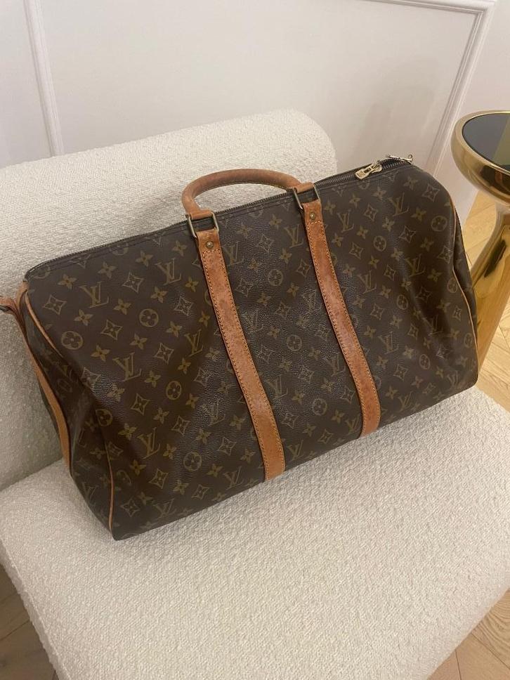 sac de voyage keepall 5o  louis vuitton, Handtassen en Accessoires, Tassen | Reistassen en Weekendtassen, Gebruikt, Bruin, 40 tot 60 cm