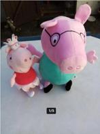 Peppa Pig : 4 knuffels - 28, 19, 20 cm, doos blokjes, puzzel, Kinderen en Baby's, Speelgoed | Knuffels en Pluche, Ophalen of Verzenden