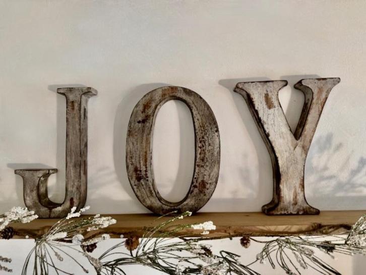 Flamant - J O Y - driedimensionale letters voor Kerst-deco, Diversen, Kerst, Zo goed als nieuw, Ophalen of Verzenden