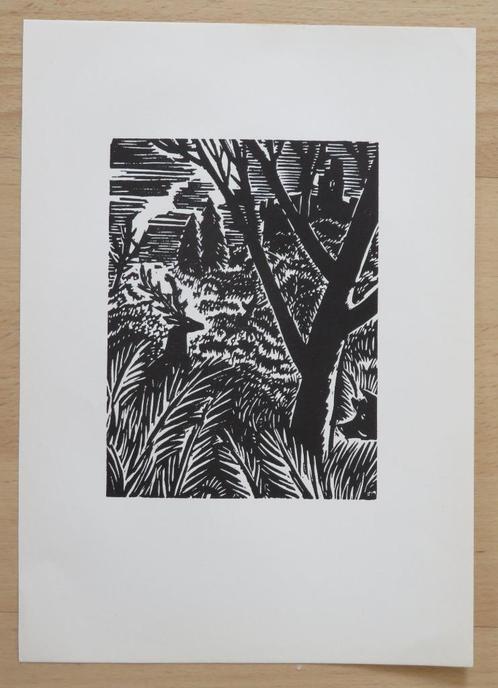 Houtsnede Frans Masereel: HET KASTEEL REINHARDSTEIN, Antiek en Kunst, Kunst | Etsen en Gravures, Verzenden