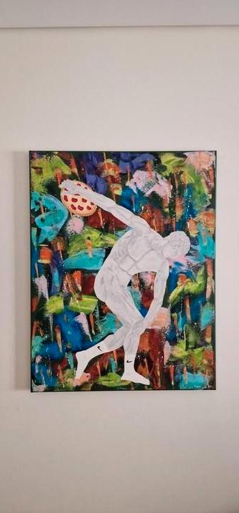 acryl, Antiek en Kunst, Kunst | Schilderijen | Abstract, Ophalen of Verzenden