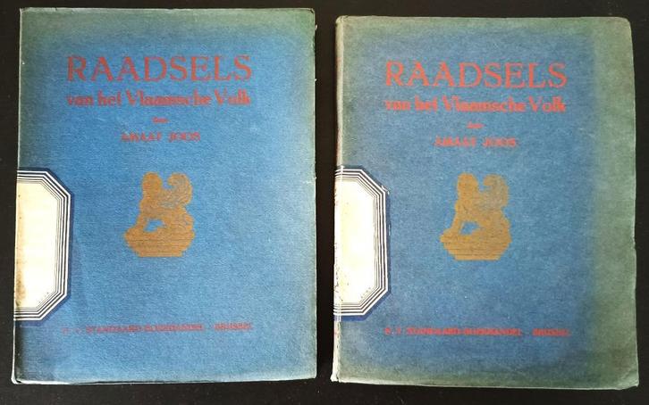 A. JOOS. Raadsels van het Vlaamsche Volk. 2 delen, Antiek en Kunst, Antiek | Boeken en Manuscripten, Ophalen of Verzenden