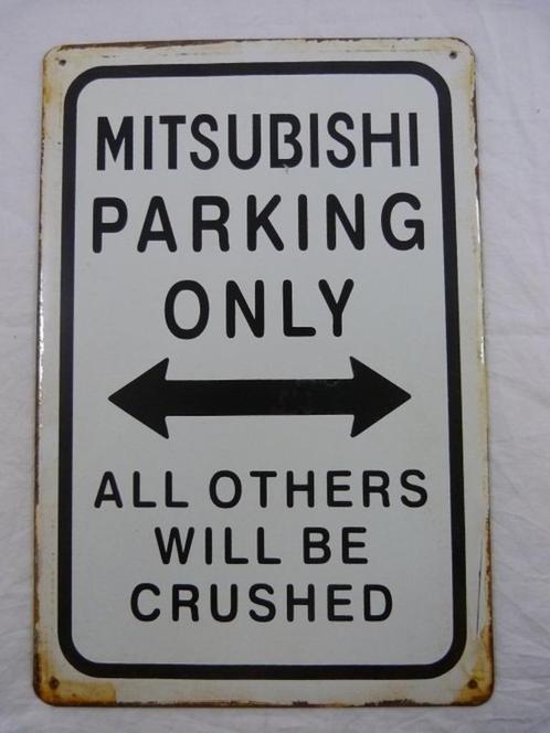 Plaque murale en métal rouillée Mitsubishi Parking Only, Autos : Divers, Tuning & Styling, Enlèvement ou Envoi