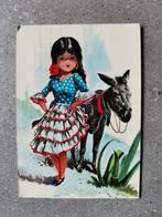 postkaart Spanje meisje met ezel, Gelopen, Ophalen of Verzenden, Spanje