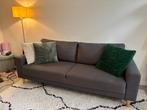 Donkergrijze stoffen Jysk bank, Ophalen, 150 tot 200 cm, Driepersoons, 75 tot 100 cm