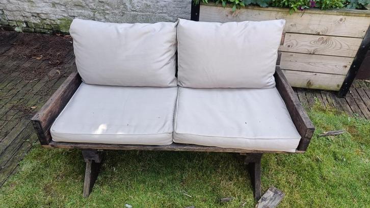 Lounge kussens beige, Tuin en Terras, Tuinsets en Loungesets, Gebruikt, Loungeset, 2 zitplaatsen, Ophalen