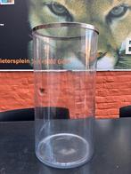 Vaas vase cilindrique en verre avec bord en metal 4 pièces, Zo goed als nieuw, Ophalen