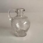 mini carafe/carafe en verre gravé antique, Enlèvement ou Envoi