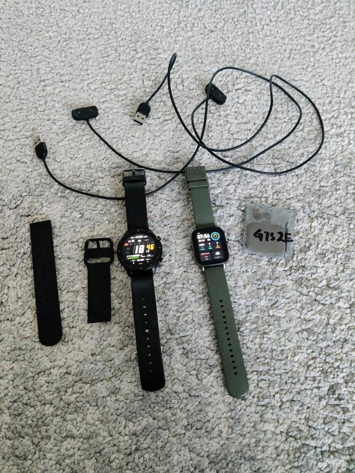 Twee Amazfit-smartwatches, Handtassen en Accessoires, Smartwatches, Gebruikt, Android, Groen, Afstand, Calorieverbanding, Conditie