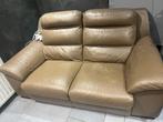 Divan cuir brun 3 et places 40€, Maison & Meubles, Canapés | Salons, Enlèvement, Utilisé, Quatre personnes ou plus, Cuir