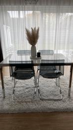 Eettafel + 4 stoelen, Huis en Inrichting, Zo goed als nieuw, Metaal