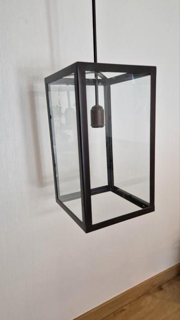 Design plafondlamp in glas en metaal beschikbaar voor biedingen