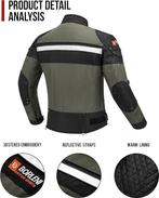 Veste de moto 4 saisons | verte | LIVRAISON GRATUITE, Motos, Manteau | tissu, -, -, BORLENI