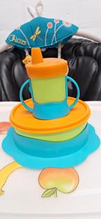 Tupperware baby bord en drinkbeker beker anti-slip met dekse, Ophalen, Zo goed als nieuw