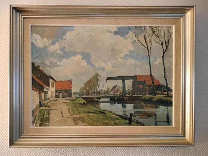 Scheldezicht van Herman Verbaere, Antiek en Kunst, Kunst | Schilderijen | Klassiek, Ophalen