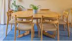 Vintage Deens design Gudme Eiken eetkamertafel rond/ovaal, Ophalen, Gebruikt, Vijf personen of meer, Eikenhout