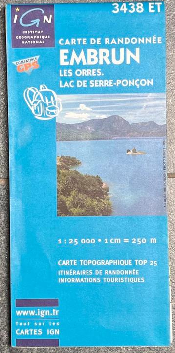 Carte IGN 3438 ET Embrun, les Orres, lac de Serre-Ponçon beschikbaar voor biedingen