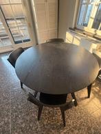 Eettafel rond + 4 stoelen, 100 à 150 cm, Quatre personnes, Rond, 100 à 150 cm