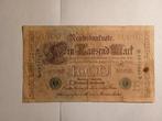 Deutschland, 1000 reiksmarken 1910, série B, - VERT - timbre, Timbres & Monnaies, Billets de banque | Europe | Billets non-euro