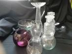 Karaffen, glazen vazen verschillende soorten., Ophalen of Verzenden