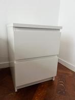 Table de nuit IKEA MALM blanche avec 2 tiroirs, Maison & Meubles, Armoires | Commodes, 25 à 50 cm, Moins de 100 cm, Enlèvement