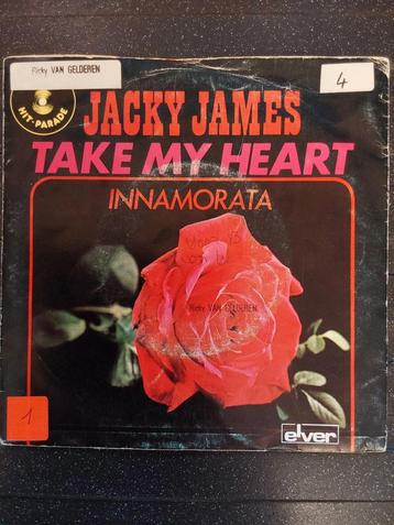 45T Jacky James - Take my heart, Enlèvement ou Envoi, Single, Utilisé, Pop